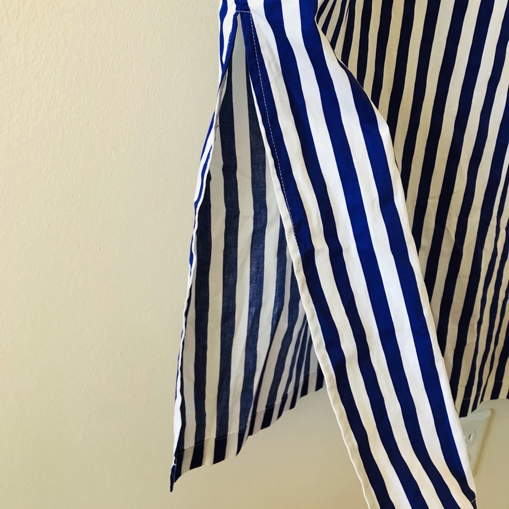 Steve Madden Striped Duster Long Sleeved Button Down Shirt Dress, NWT Size Large - Picture 6 of 14